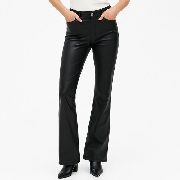 Zara Faux Leather Pants Rockstar Girlfriend Baddie Downtown Girl Gothcore - Picture 2 of 11